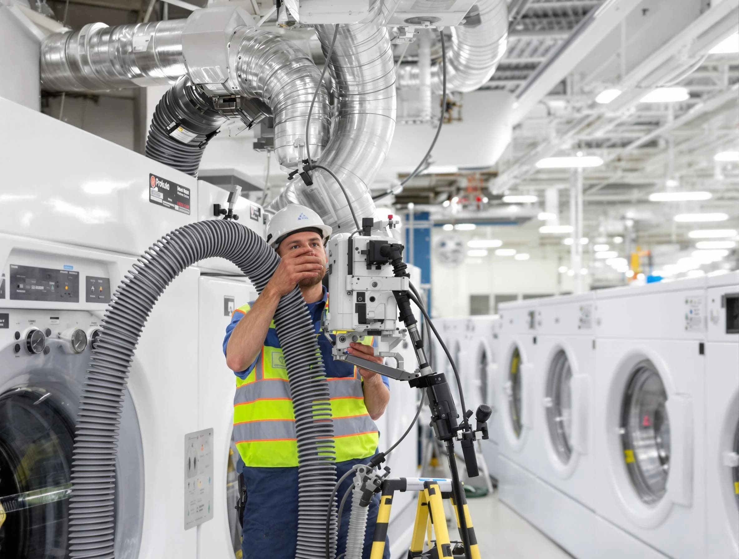 King George Dryer Vent Cleaning team performing commercial-grade dryer vent cleaning at a business facility in King George